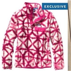 Patagonia T-Snap Pink tie-dye Synchilla Shibori Fleece pullover jacket Medium